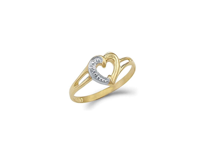 Two Tone Plated Heart Ring